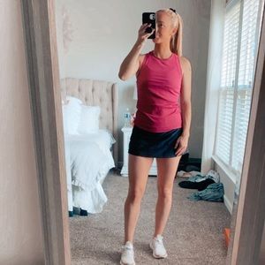 Pomegranate high neck line ribbed Calia tank